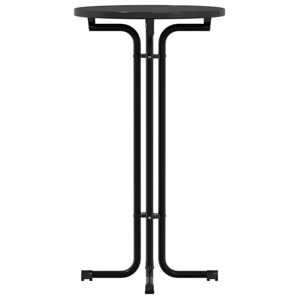 vidaXL Masă de bucătărie, negru, Ø60x110 cm, lemn prelucrat și oțel vidaXL Masă de bucătărie, negru, Ø60x110 cm, lemn prelucrat și oțel