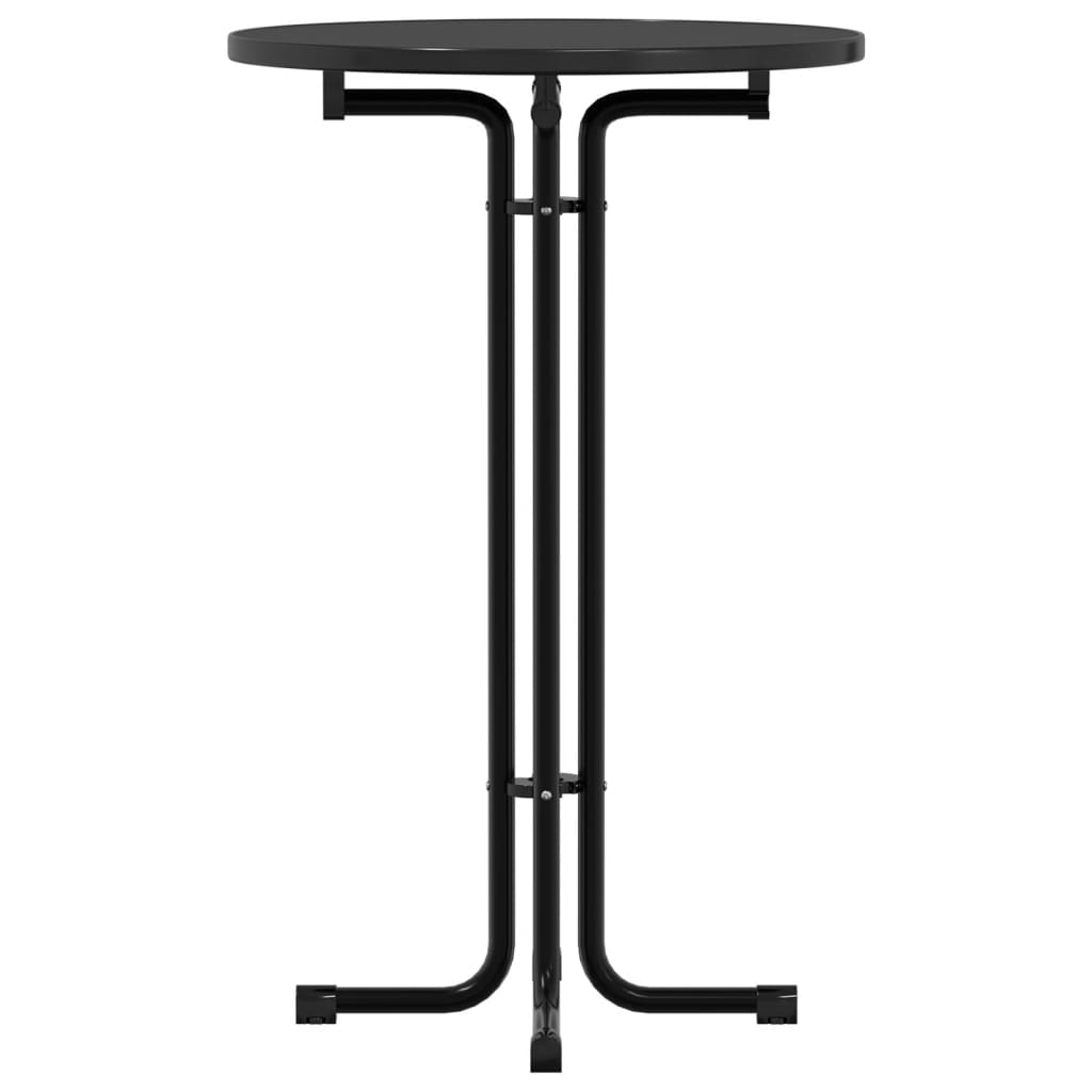 vidaXL Masă de bucătărie, negru, Ø70x110 cm, lemn prelucrat și oțel vidaXL Masă de bucătărie, negru, Ø70x110 cm, lemn prelucrat și oțel