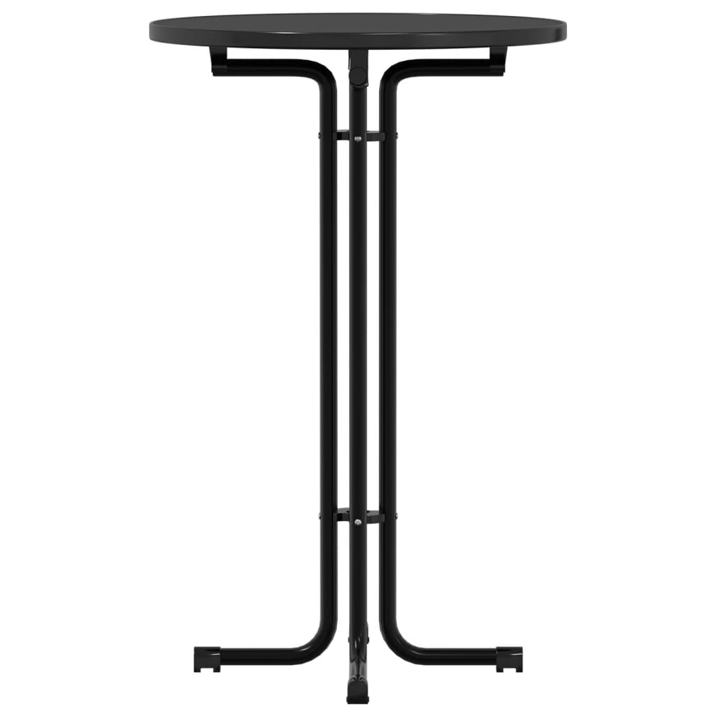 vidaXL Masă de bucătărie, negru, Ø70x110 cm, lemn prelucrat și oțel vidaXL Masă de bucătărie, negru, Ø70x110 cm, lemn prelucrat și oțel