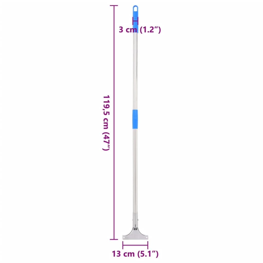 vidaXL Mâner pentru racletă de podea 119,5 cm oțel și plastic vidaXL Mâner pentru racletă de podea 119,5 cm oțel și plastic