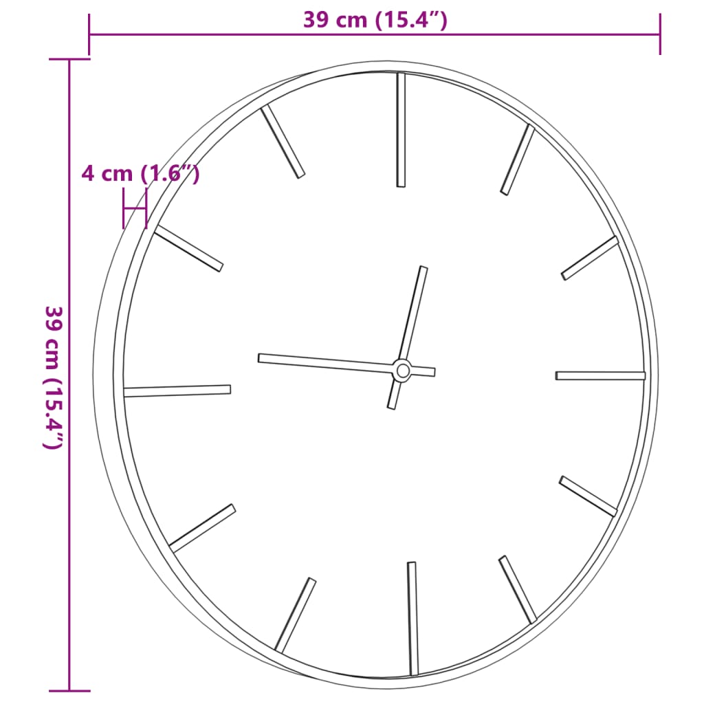 vidaXL Ceas de perete, maro, Ø39 cm, fier și lemn prelucrat vidaXL Ceas de perete, maro, Ø39 cm, fier și lemn prelucrat