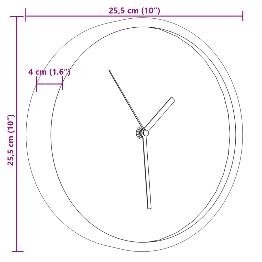 vidaXL Ceas de perete, albastru, Ø25,5 cm, polistiren și sticlă vidaXL Ceas de perete, albastru, Ø25,5 cm, polistiren și sticlă