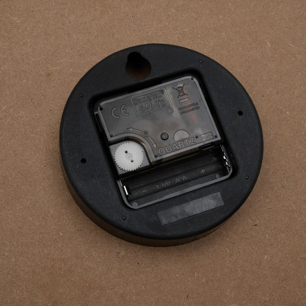 vidaXL Ceas de perete galben și negru, Ø30 cm, lemn prelucrat vidaXL Ceas de perete galben și negru, Ø30 cm, lemn prelucrat