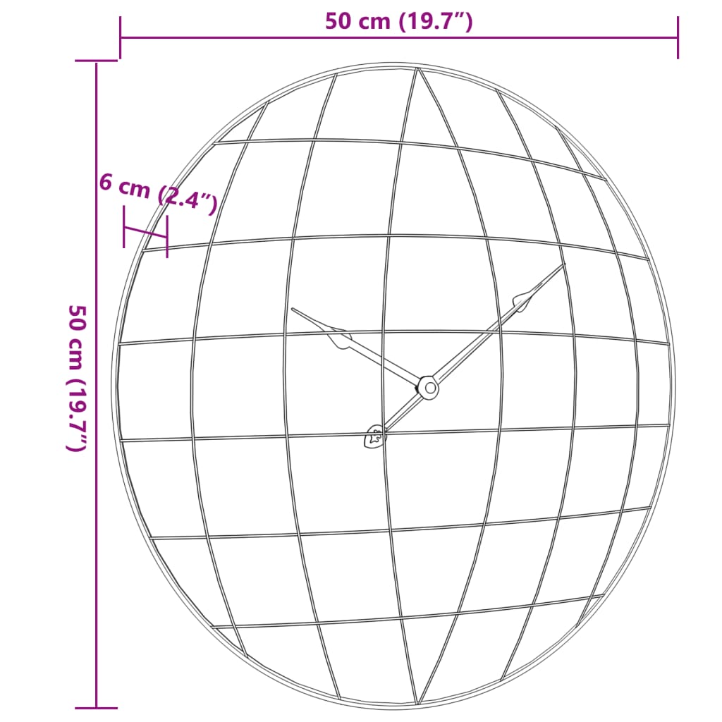 vidaXL Ceas de perete galben și negru, Ø50 cm, lemn prelucrat vidaXL Ceas de perete galben și negru, Ø50 cm, lemn prelucrat