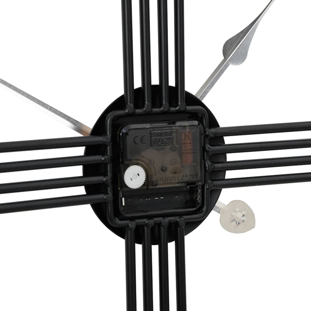 vidaXL Ceas de perete, negru, Ø60 cm, fier vidaXL Ceas de perete, negru, Ø60 cm, fier