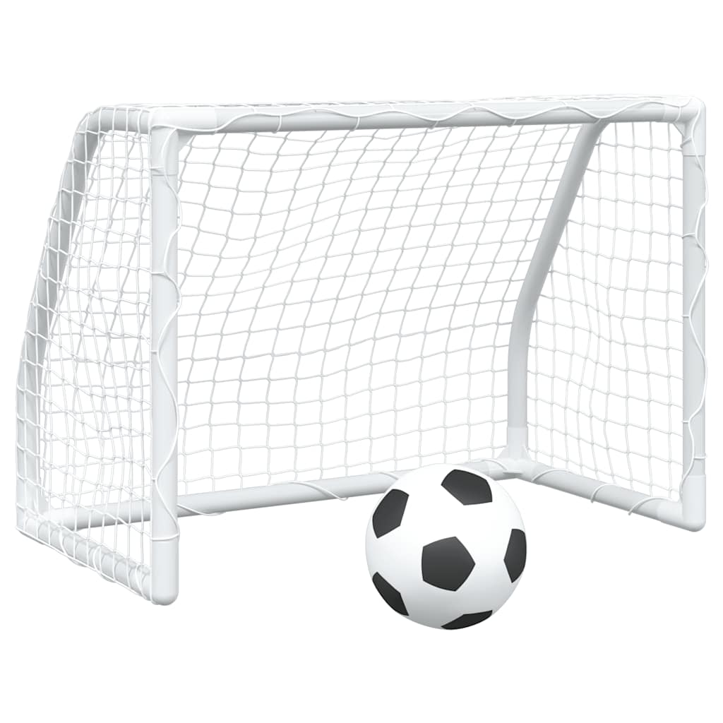 vidaXL Porți de fotbal de copii 2 buc., cu minge alb 64x35x48 cm metal vidaXL Porți de fotbal de copii 2 buc., cu minge alb 64x35x48 cm metal