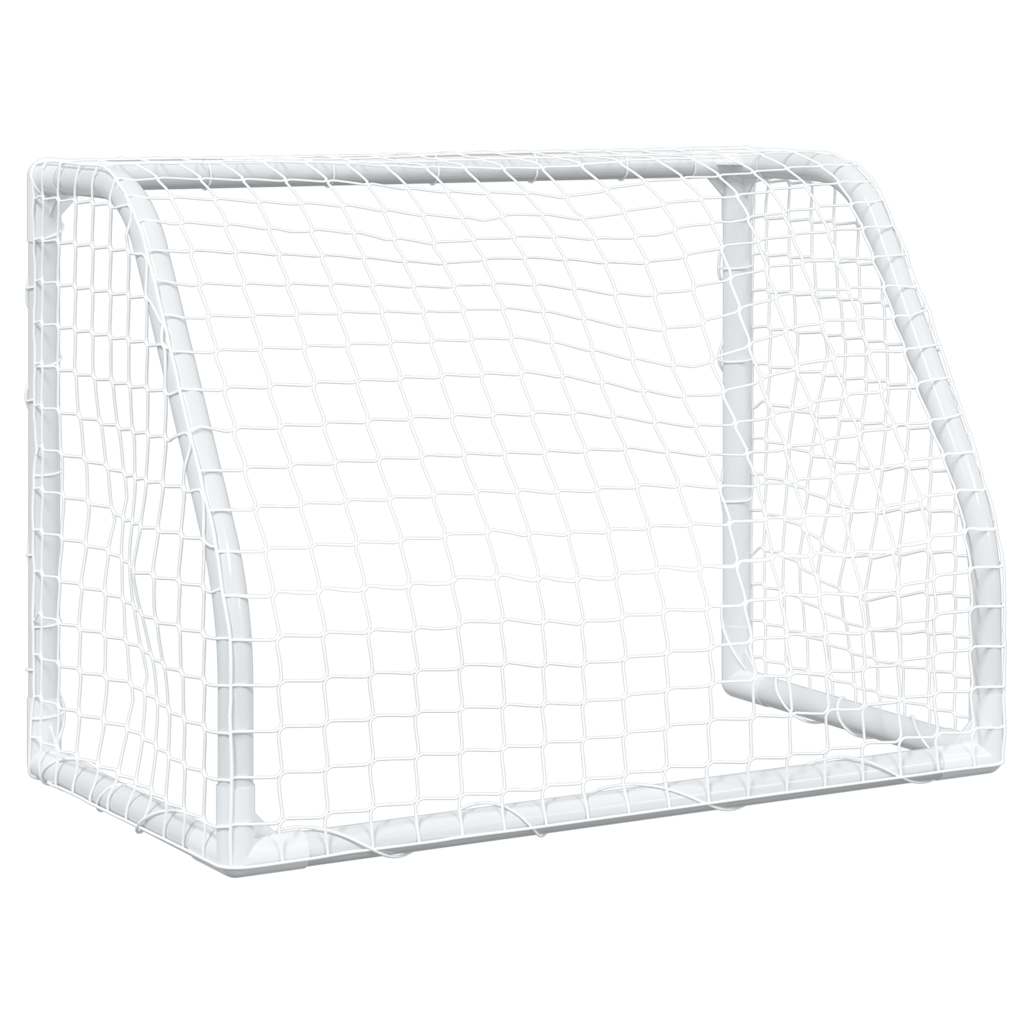 vidaXL Porți de fotbal de copii 2 buc., cu minge alb 64x35x48 cm metal vidaXL Porți de fotbal de copii 2 buc., cu minge alb 64x35x48 cm metal