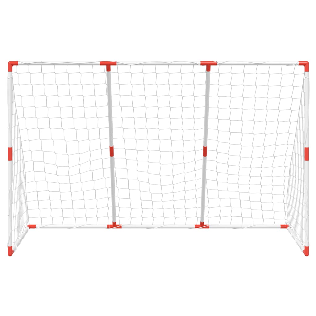 vidaXL Poartă de fotbal pentru copii cu mingi 2-în-1 alb 184x64x124 cm vidaXL Poartă de fotbal pentru copii cu mingi 2-în-1 alb 184x64x124 cm