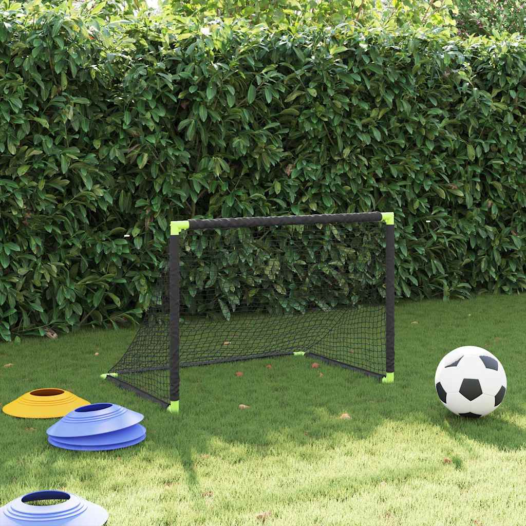 vidaXL Poartă de fotbal pentru copii, pliabilă, negru, 90x64x64 cm vidaXL Poartă de fotbal pentru copii, pliabilă, negru, 90x64x64 cm