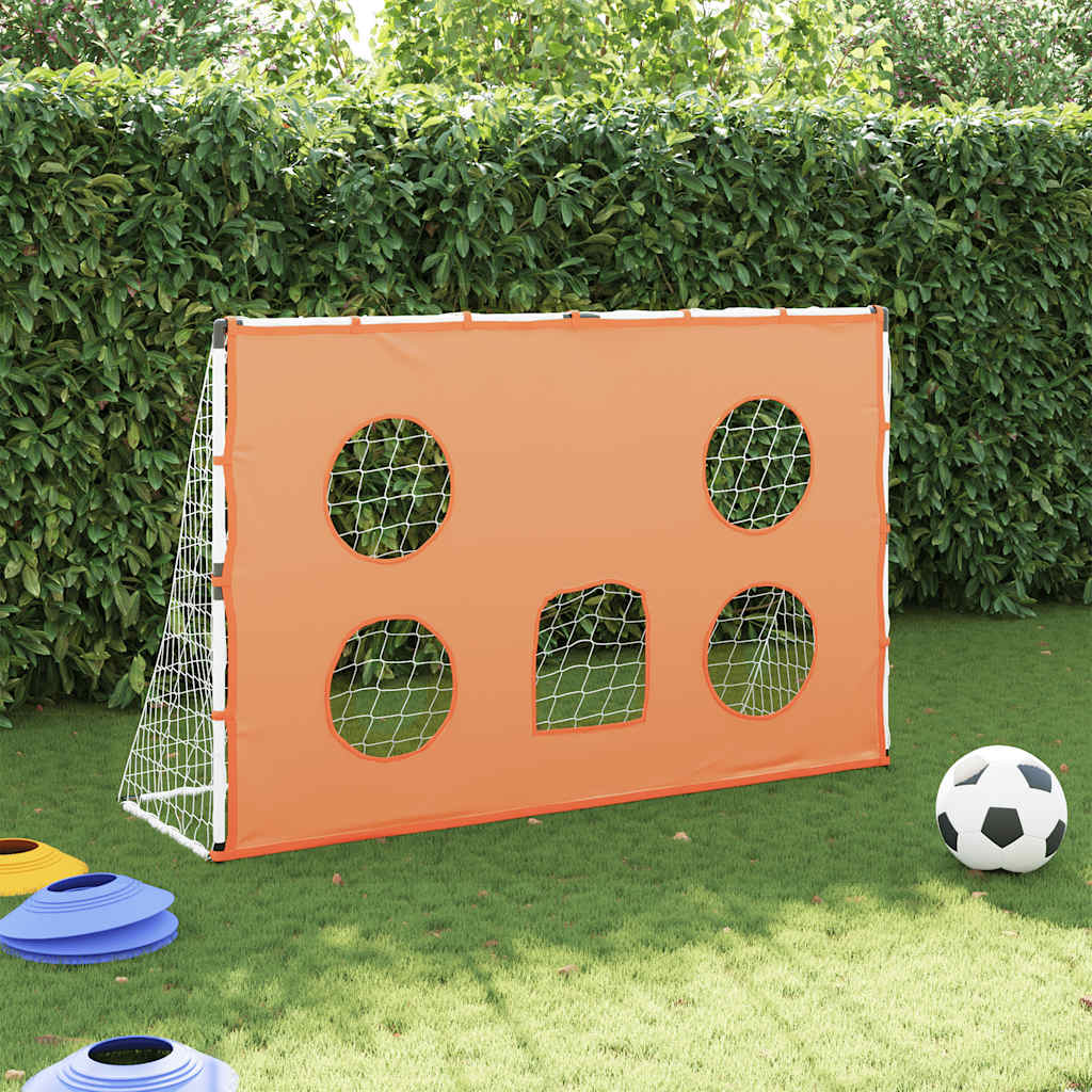 vidaXL Poartă de fotbal de copii cu covoraș țintă/minge 182x62x118 cm vidaXL Poartă de fotbal de copii cu covoraș țintă/minge 182x62x118 cm