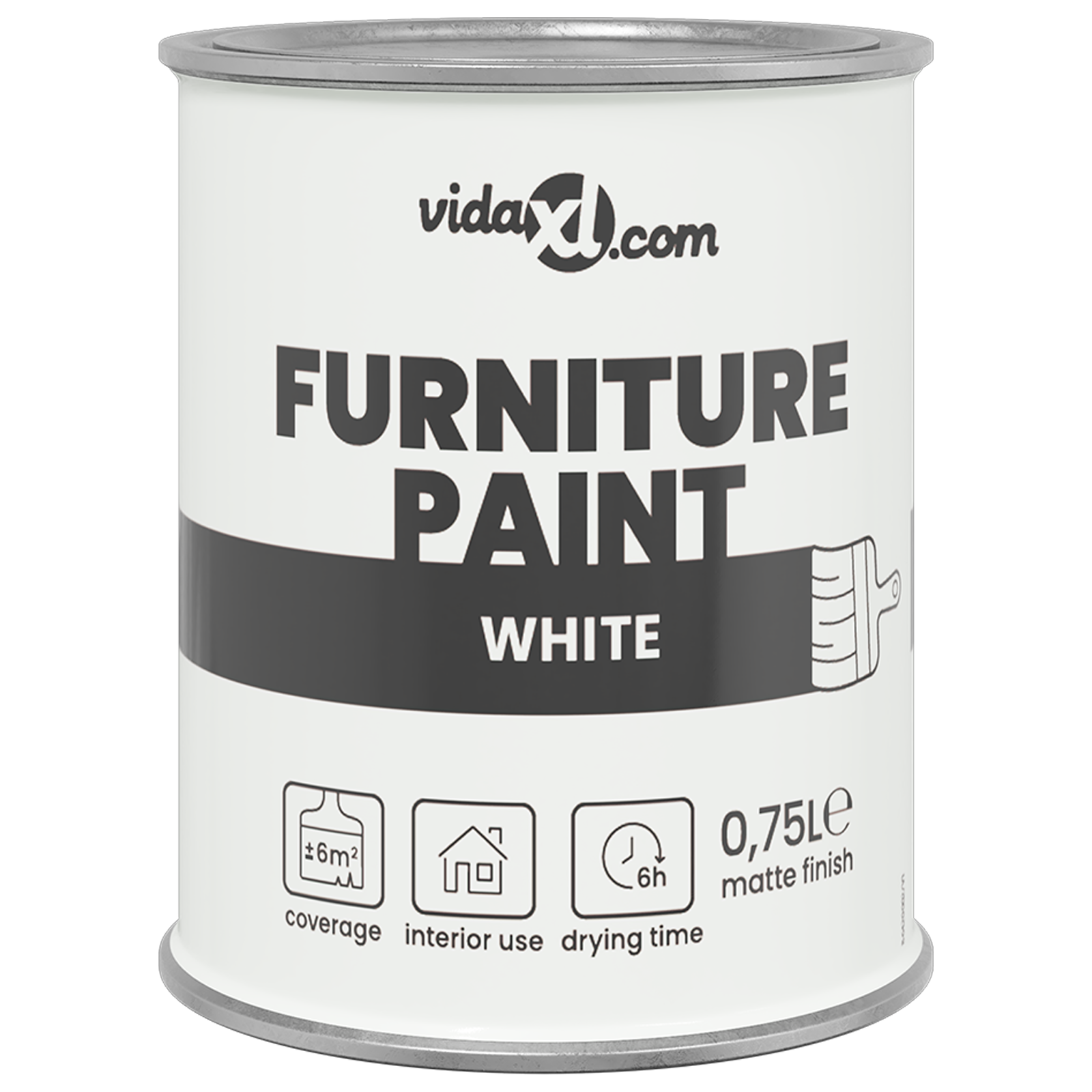 vidaXL Vopsea pentru mobilă Alb 10 x 10 x 12 cm Print pe perete