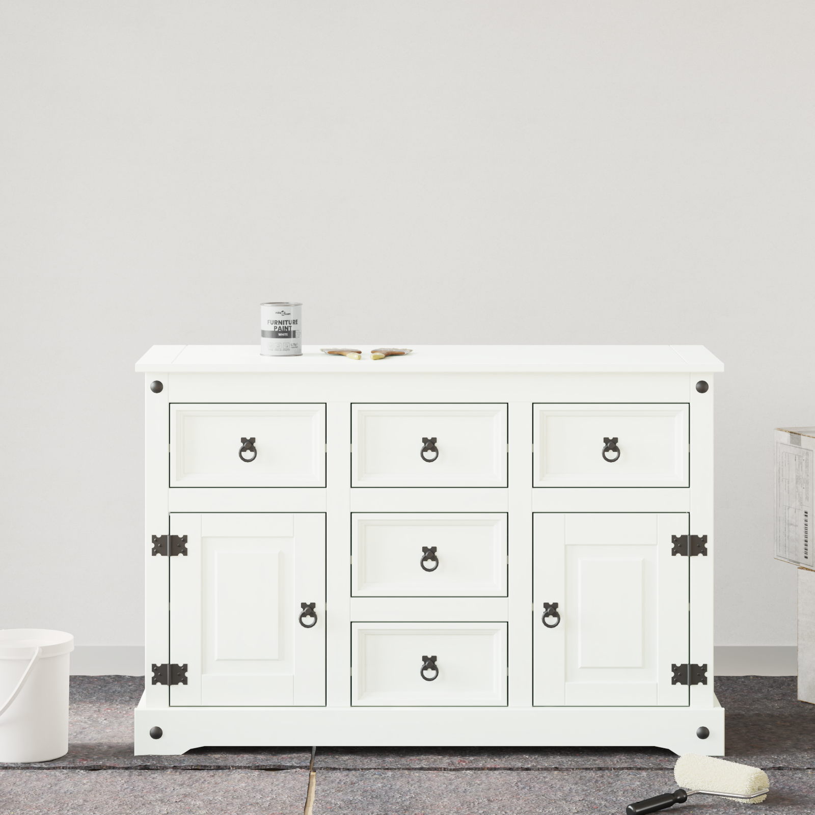 vidaXL Vopsea pentru mobilă Alb 10 x 10 x 12 cm Print pe perete