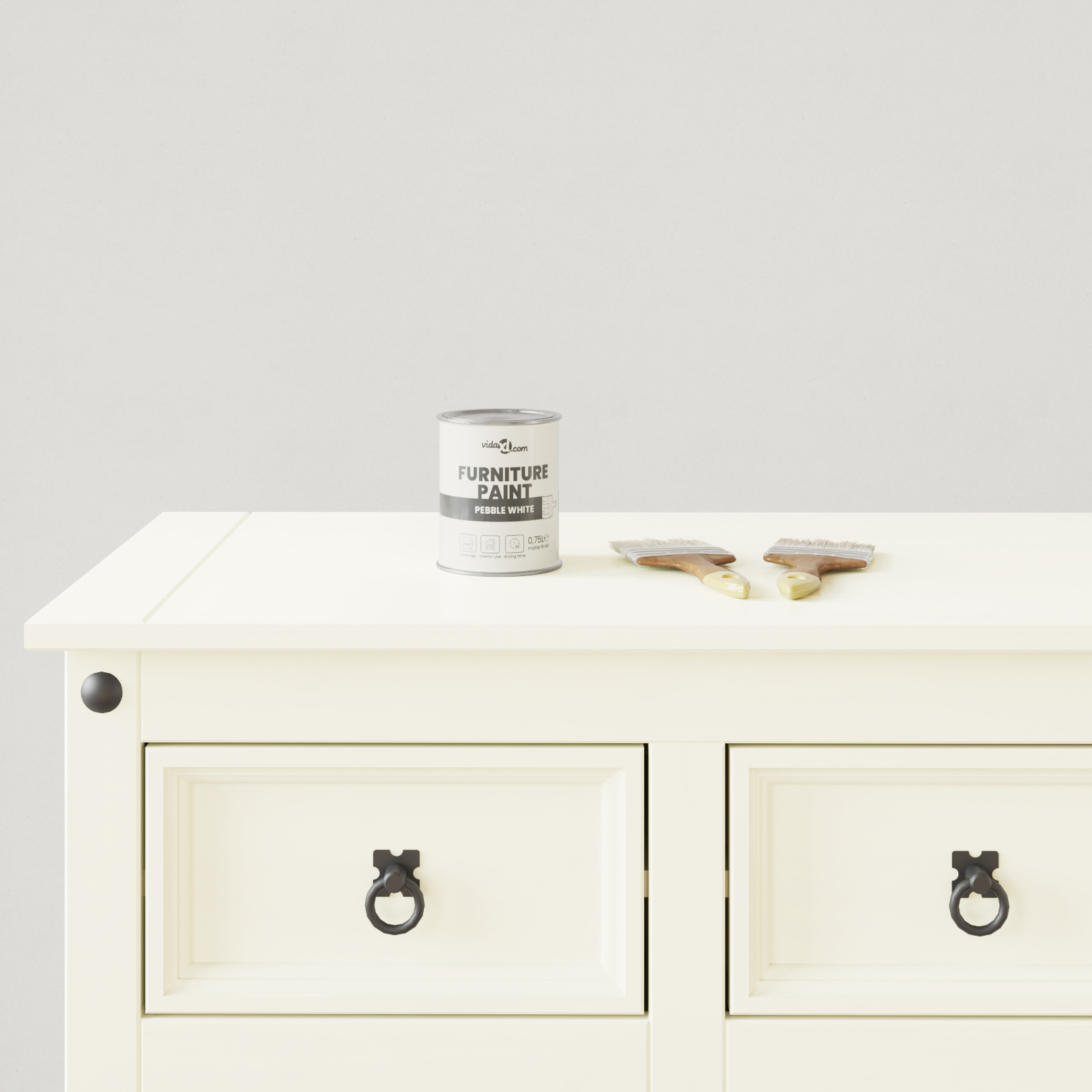 vidaXL Vopsea pentru mobilă Alb 10 x 10 x 12 cm Print pe perete