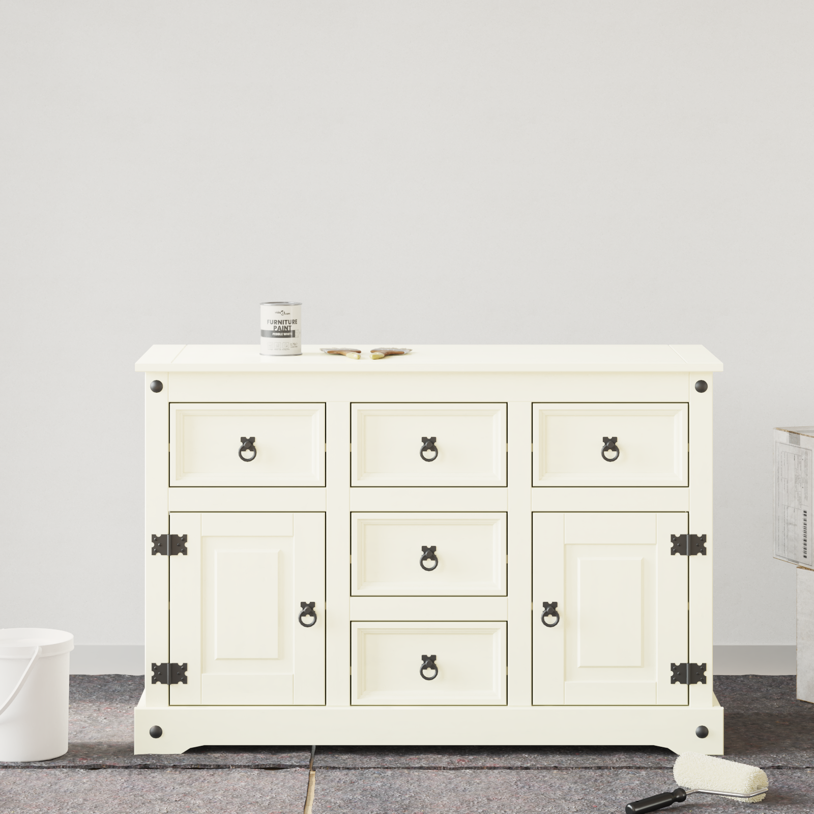 vidaXL Vopsea pentru mobilă Alb 10 x 10 x 12 cm Print pe perete