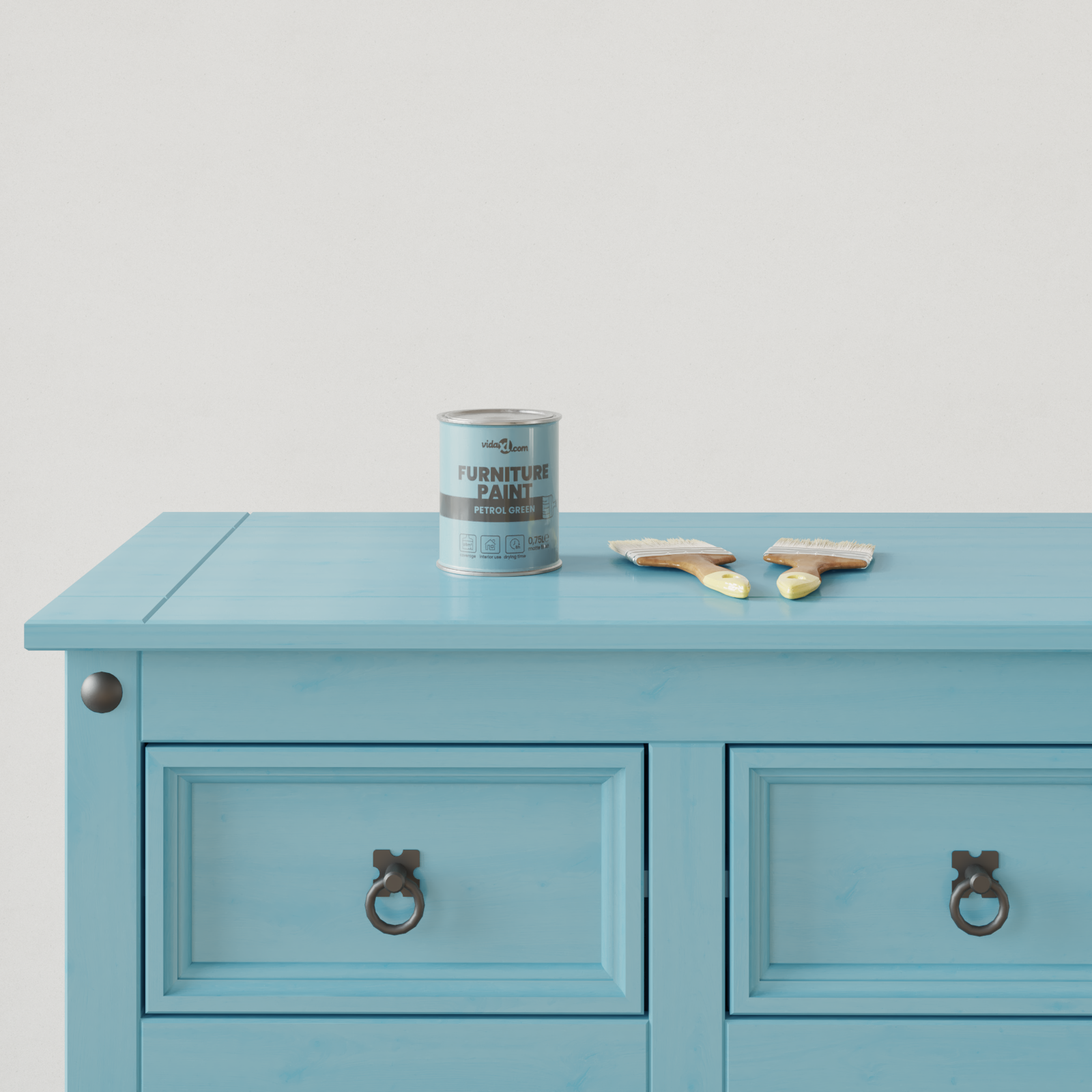 vidaXL Vopsea pentru mobilă Verde 10 x 10 x 12 cm Print pe perete