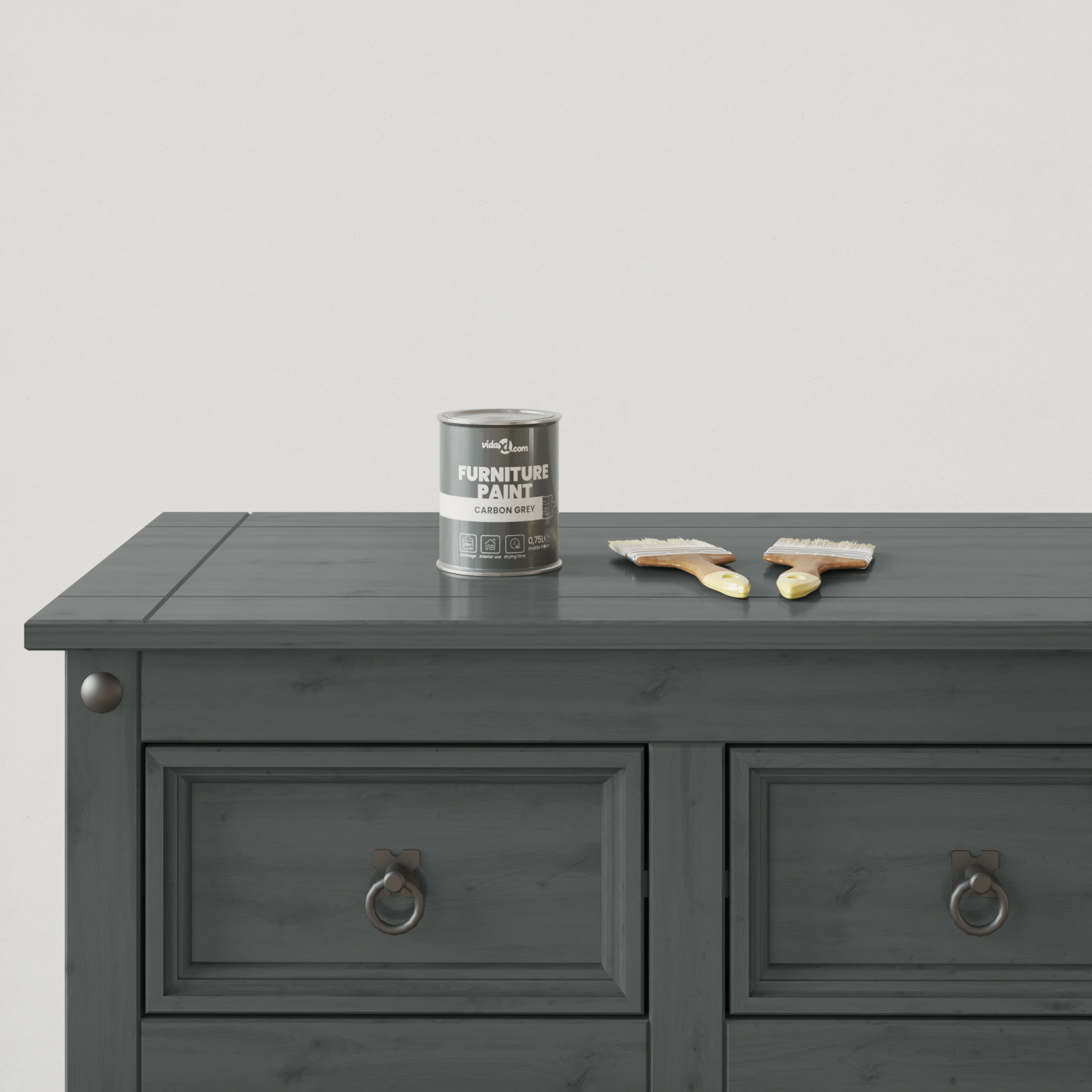 vidaXL Vopsea pentru mobilă Gri 10 x 10 x 12 cm Print pe perete