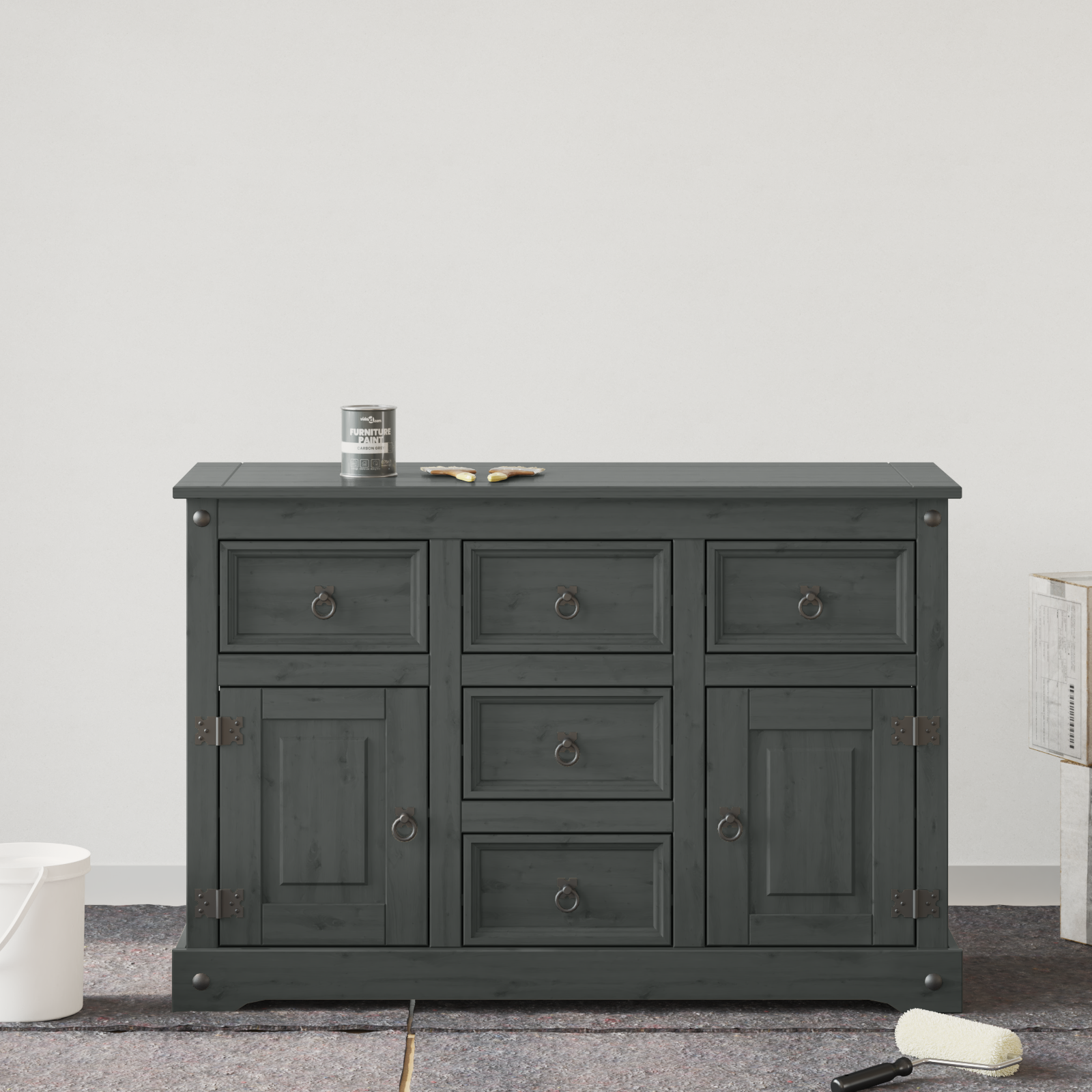 vidaXL Vopsea pentru mobilă Gri 10 x 10 x 12 cm Print pe perete