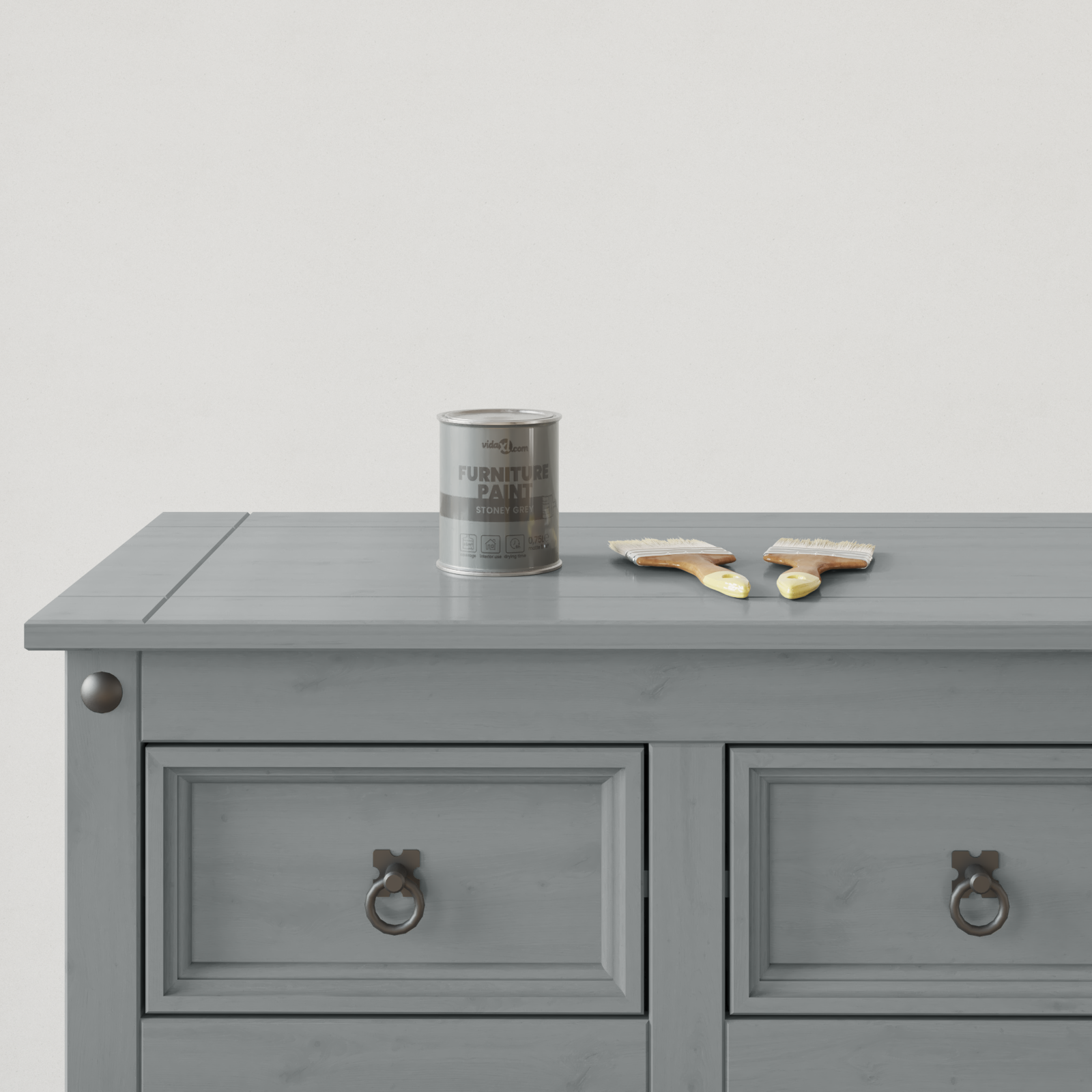 vidaXL Vopsea pentru mobilă Gri 10 x 10 x 12 cm Print pe perete