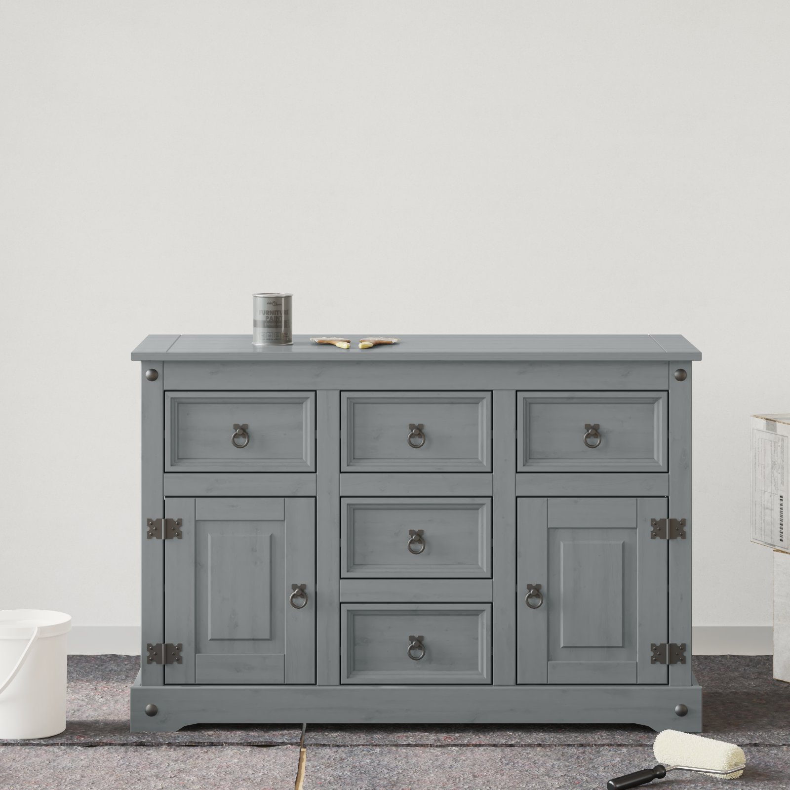 vidaXL Vopsea pentru mobilă Gri 10 x 10 x 12 cm Print pe perete