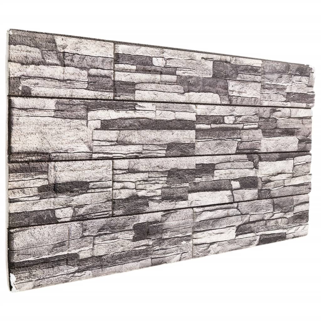 vidaXL Panouri de perete 3D, 10 buc., gri deschis, 100x50 cm, EPS