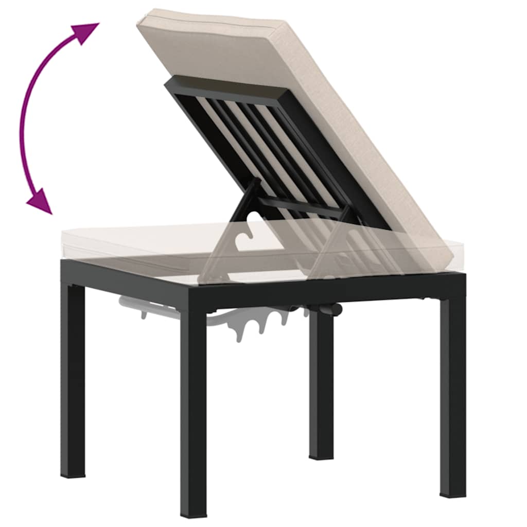 vidaXL Scaun de grădină cu pernă, negru, oțel vopsit electrostatic vidaXL Scaun de grădină cu pernă, negru, oțel vopsit electrostatic