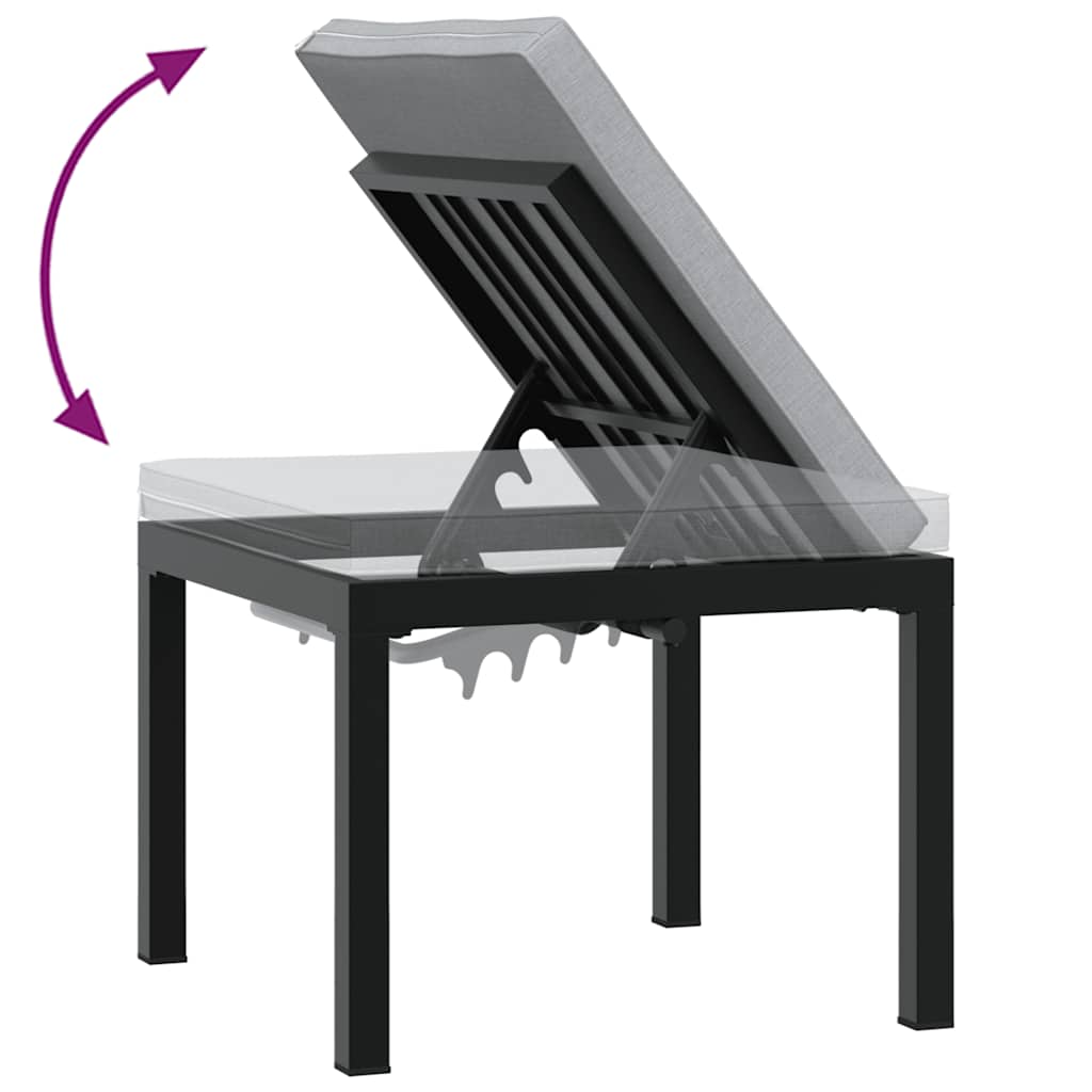 vidaXL Scaun de grădină cu pernă, negru, oțel vopsit electrostatic vidaXL Scaun de grădină cu pernă, negru, oțel vopsit electrostatic