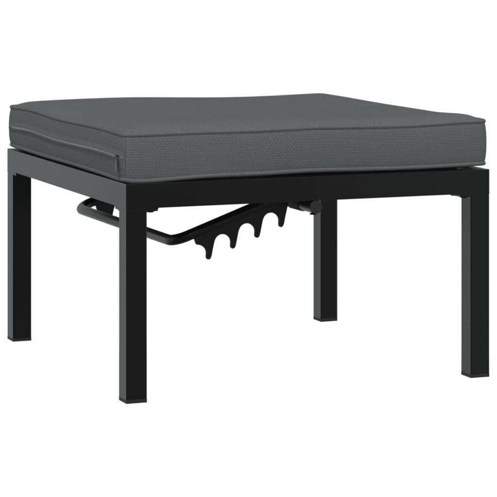 vidaXL Scaun de grădină cu pernă, negru, aluminiu vidaXL Scaun de grădină cu pernă, negru, aluminiu