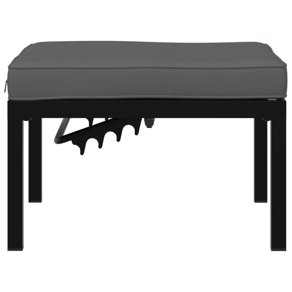 vidaXL Scaun de grădină cu pernă, negru, aluminiu vidaXL Scaun de grădină cu pernă, negru, aluminiu