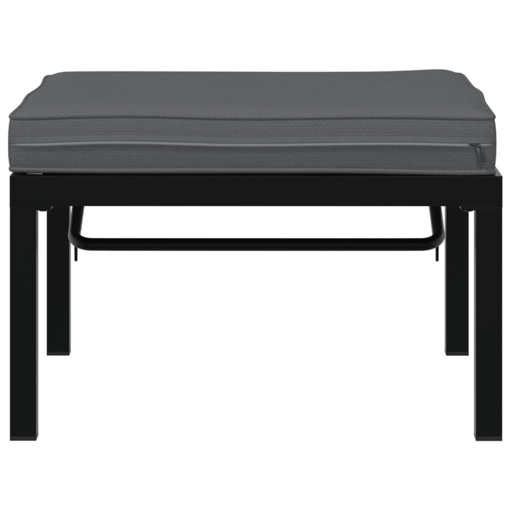 vidaXL Scaun de grădină cu pernă, negru, aluminiu vidaXL Scaun de grădină cu pernă, negru, aluminiu