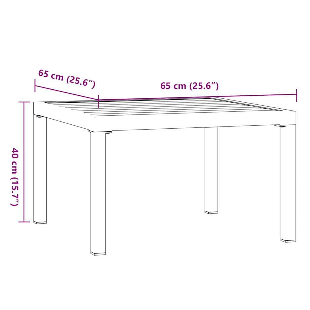 vidaXL Măsuță de cafea de grădină, negru, 65x65x40 cm, aluminiu vidaXL Măsuță de cafea de grădină, negru, 65x65x40 cm, aluminiu