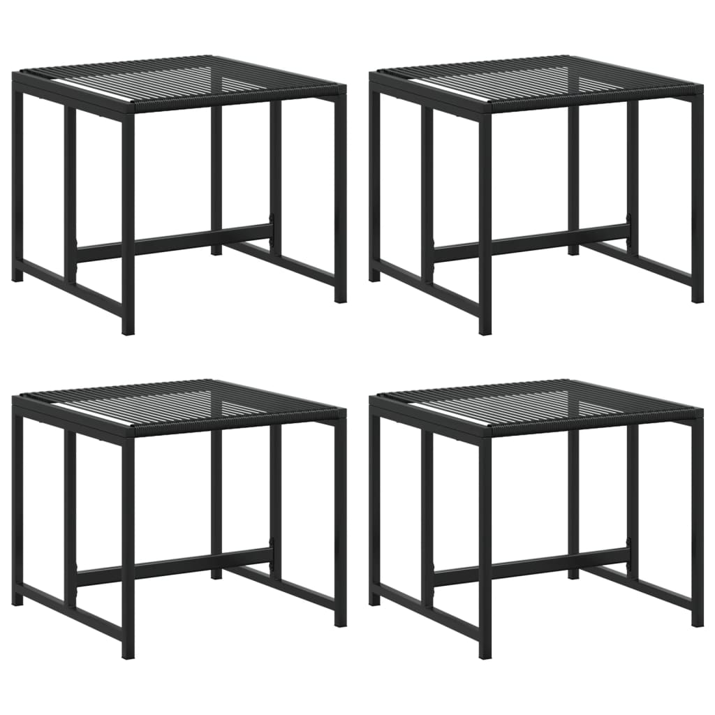 vidaXL Taburete de grădină, 4 buc. negru, poliratan vidaXL Taburete de grădină, 4 buc. negru, poliratan