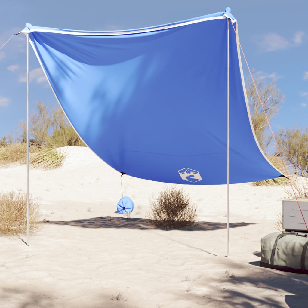 vidaXL Baldachin de plajă cu ancore de nisip, albastru, 214x236 cm vidaXL Baldachin de plajă cu ancore de nisip, albastru, 214x236 cm