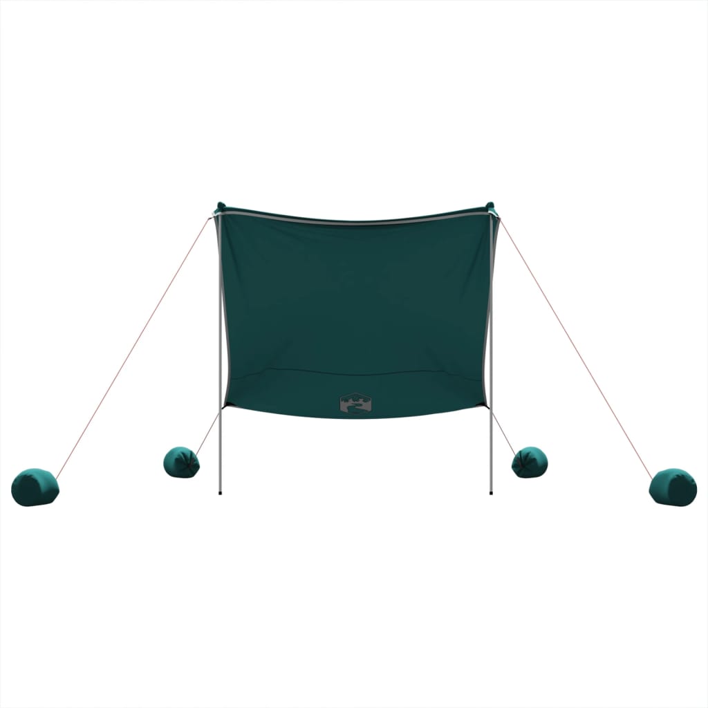vidaXL Baldachin de plajă cu ancore de nisip, verde, 214x236 cm vidaXL Baldachin de plajă cu ancore de nisip, verde, 214x236 cm