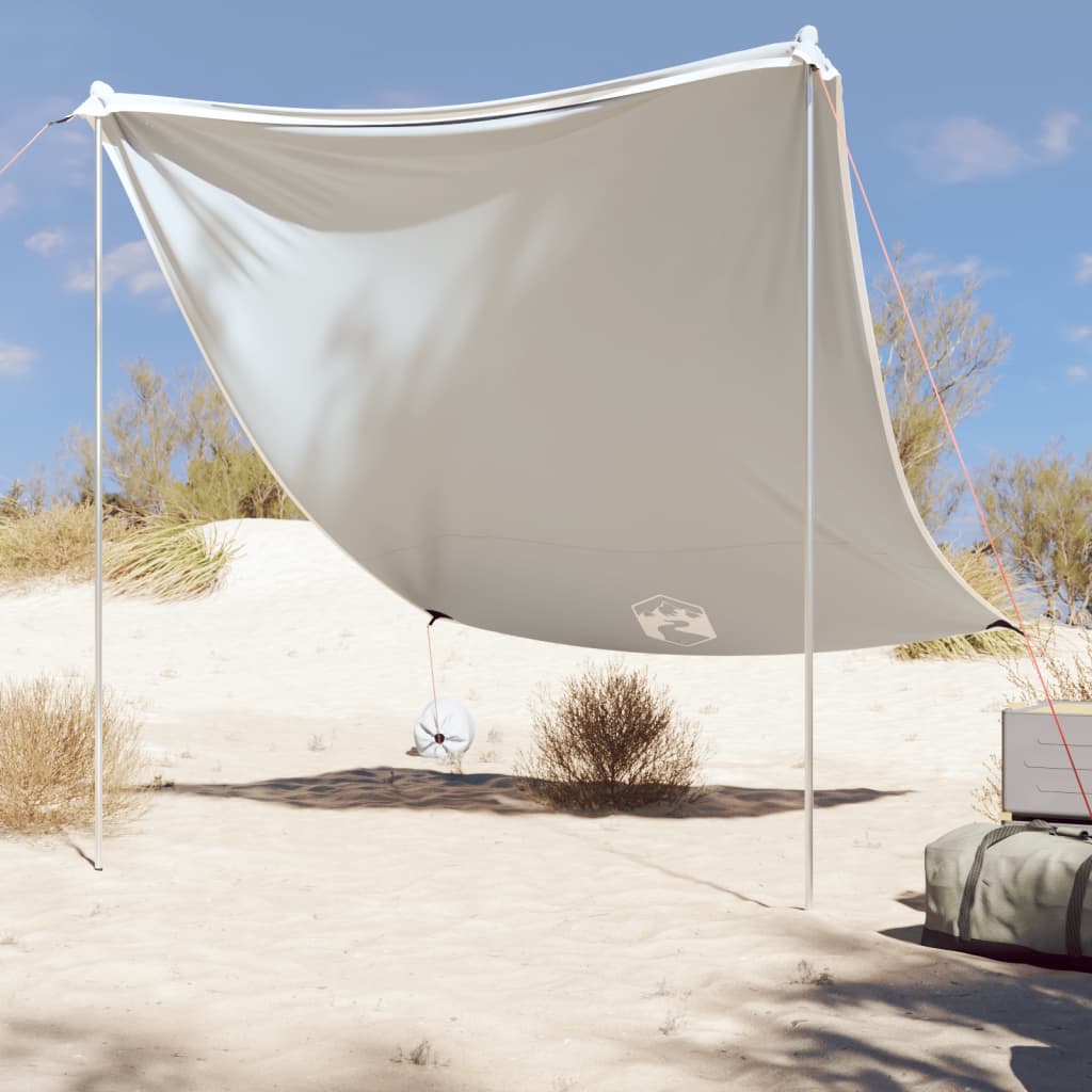 vidaXL Baldachin de plajă cu ancore de nisip, gri, 214x236 cm vidaXL Baldachin de plajă cu ancore de nisip, gri, 214x236 cm