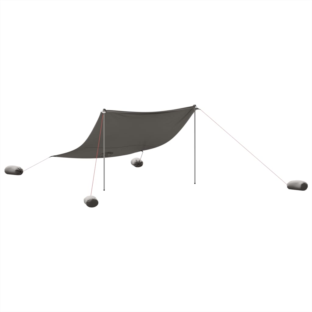 vidaXL Baldachin de plajă cu ancore de nisip, gri, 304x300 cm vidaXL Baldachin de plajă cu ancore de nisip, gri, 304x300 cm