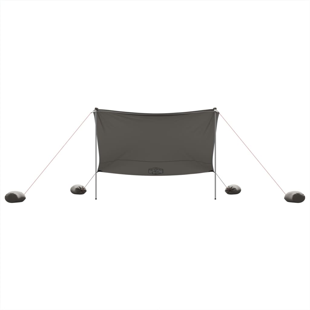 vidaXL Baldachin de plajă cu ancore de nisip, gri, 304x300 cm vidaXL Baldachin de plajă cu ancore de nisip, gri, 304x300 cm