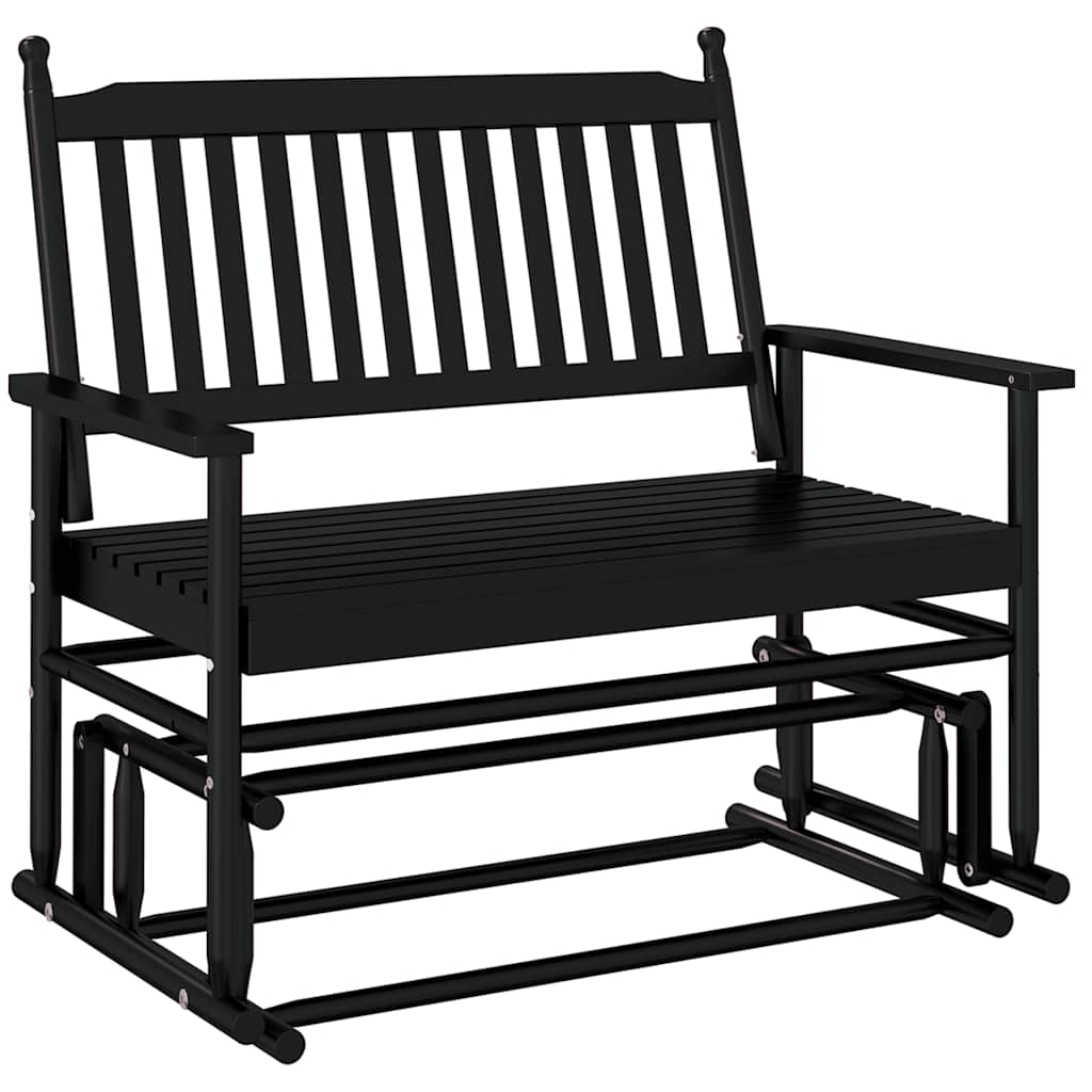 vidaXL Bancă glisantă, negru, 118x70x104,5 cm, lemn masiv de plop vidaXL Bancă glisantă, negru, 118x70x104,5 cm, lemn masiv de plop