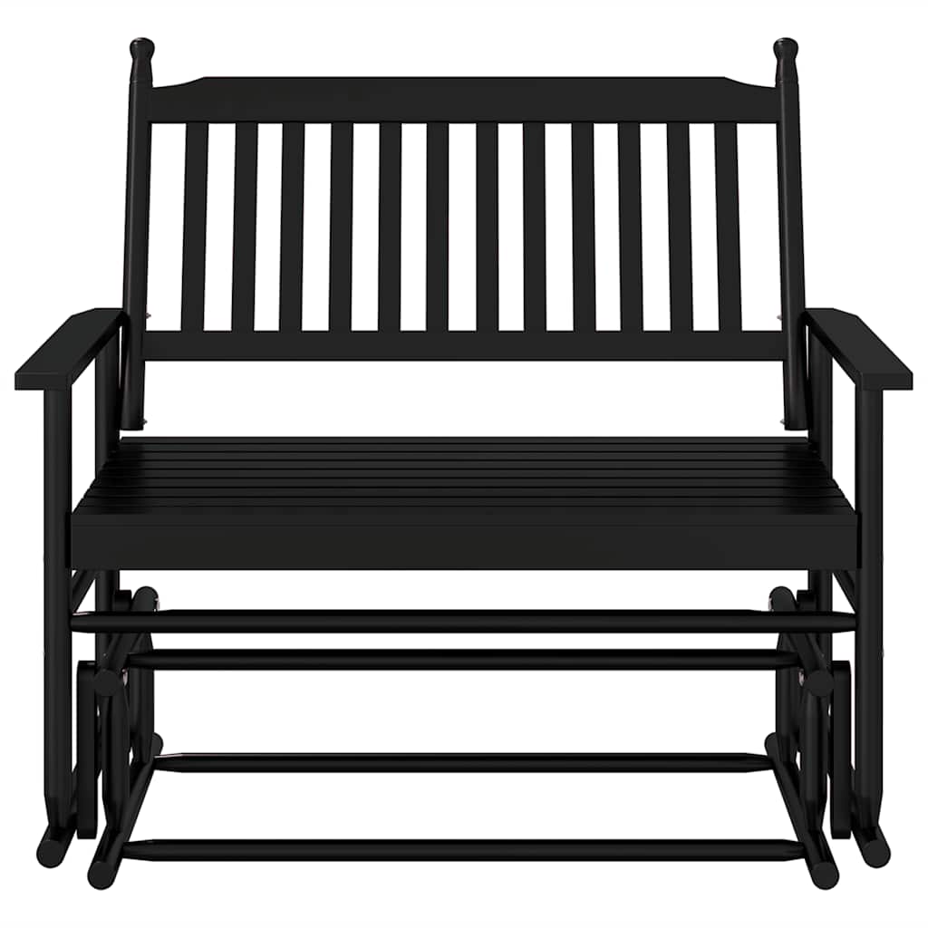 vidaXL Bancă glisantă, negru, 118x70x104,5 cm, lemn masiv de plop vidaXL Bancă glisantă, negru, 118x70x104,5 cm, lemn masiv de plop