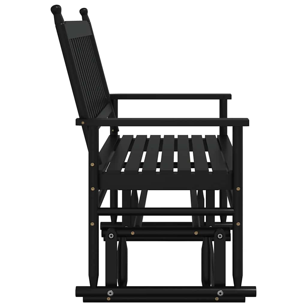 vidaXL Bancă glisantă, negru, 118x70x104,5 cm, lemn masiv de plop vidaXL Bancă glisantă, negru, 118x70x104,5 cm, lemn masiv de plop