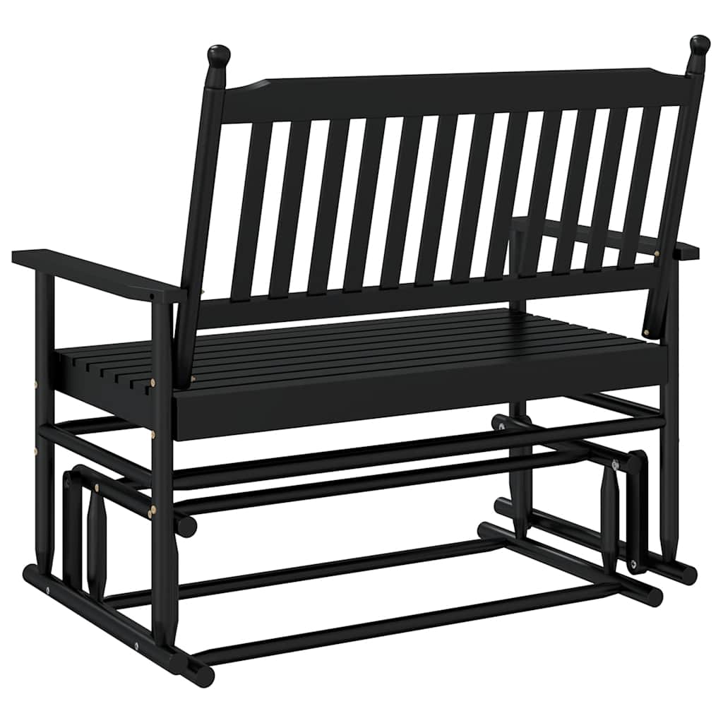 vidaXL Bancă glisantă, negru, 118x70x104,5 cm, lemn masiv de plop vidaXL Bancă glisantă, negru, 118x70x104,5 cm, lemn masiv de plop
