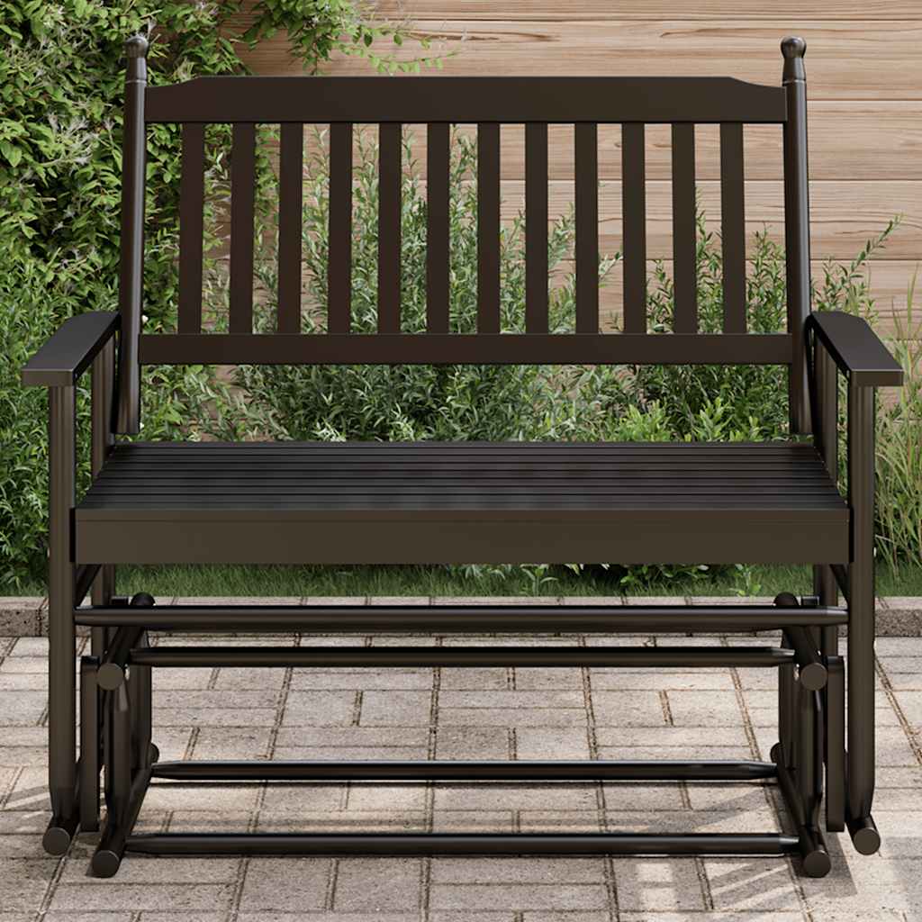 vidaXL Bancă glisantă, negru, 118x70x104,5 cm, lemn masiv de plop vidaXL Bancă glisantă, negru, 118x70x104,5 cm, lemn masiv de plop