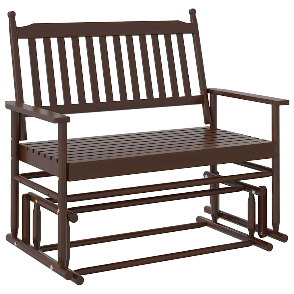 vidaXL Bancă glisantă, maro, 118x70x104,5 cm, lemn masiv de plop vidaXL Bancă glisantă, maro, 118x70x104,5 cm, lemn masiv de plop