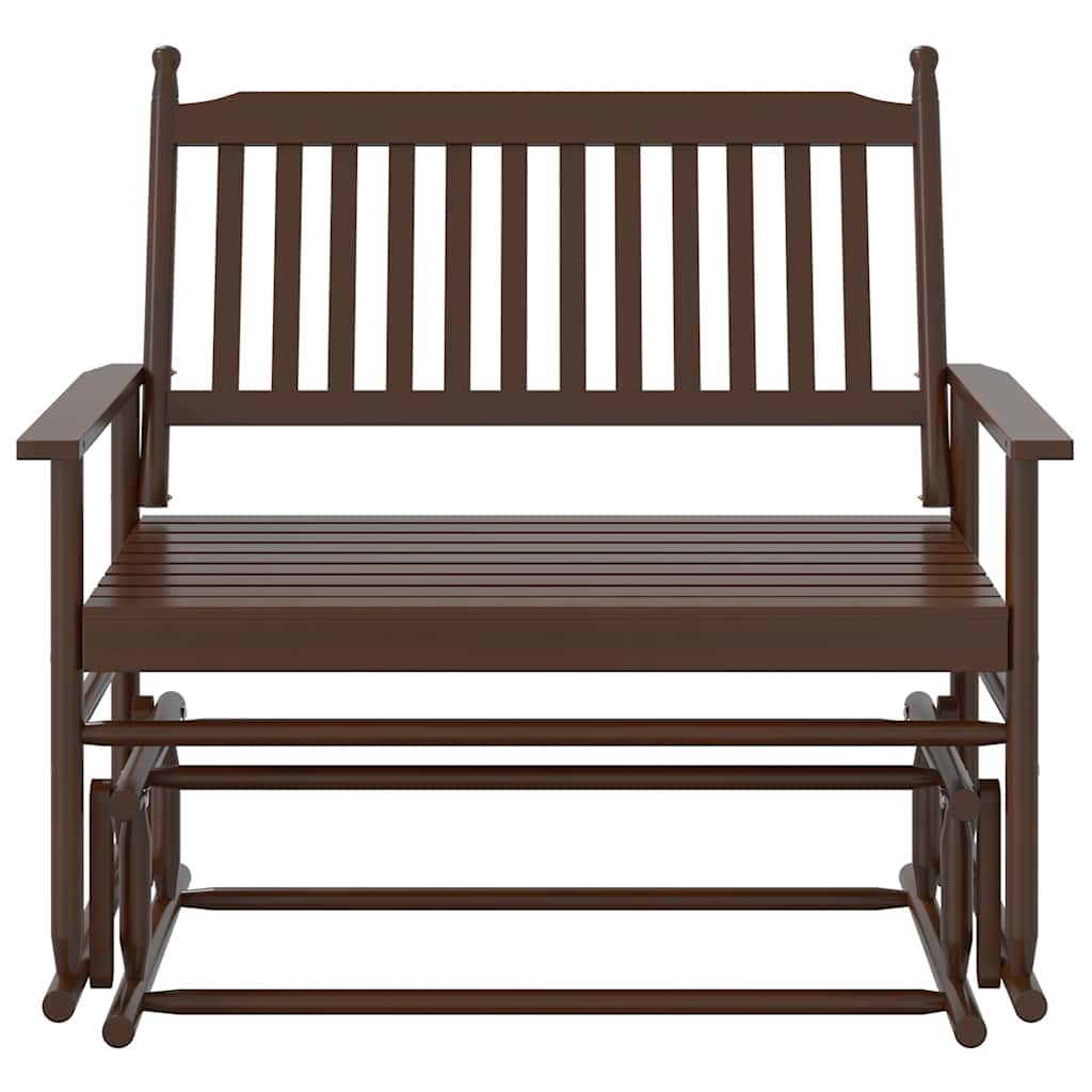 vidaXL Bancă glisantă, maro, 118x70x104,5 cm, lemn masiv de plop vidaXL Bancă glisantă, maro, 118x70x104,5 cm, lemn masiv de plop