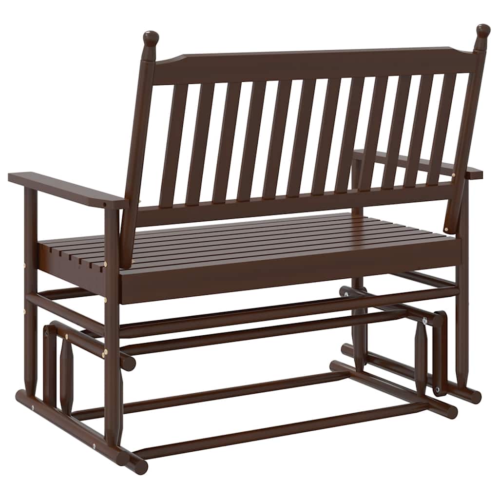 vidaXL Bancă glisantă, maro, 118x70x104,5 cm, lemn masiv de plop vidaXL Bancă glisantă, maro, 118x70x104,5 cm, lemn masiv de plop