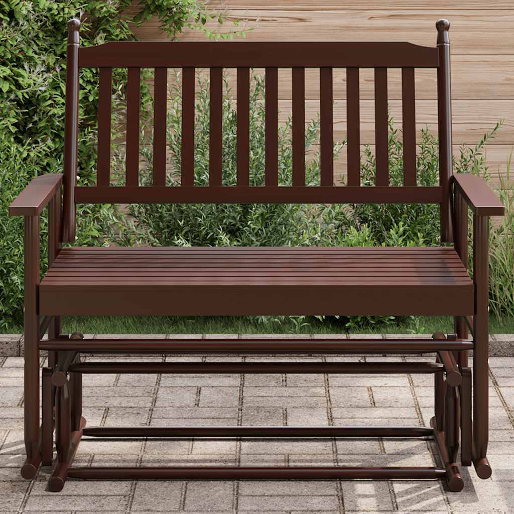 vidaXL Bancă glisantă, maro, 118x70x104,5 cm, lemn masiv de plop vidaXL Bancă glisantă, maro, 118x70x104,5 cm, lemn masiv de plop