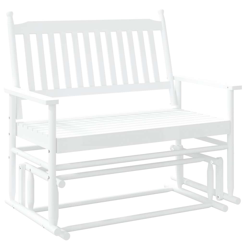 vidaXL Bancă glisantă, alb, 118x70x104,5 cm, lemn masiv de plop vidaXL Bancă glisantă, alb, 118x70x104,5 cm, lemn masiv de plop