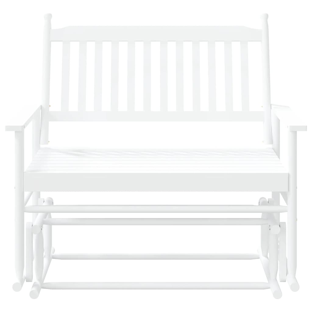 vidaXL Bancă glisantă, alb, 118x70x104,5 cm, lemn masiv de plop vidaXL Bancă glisantă, alb, 118x70x104,5 cm, lemn masiv de plop