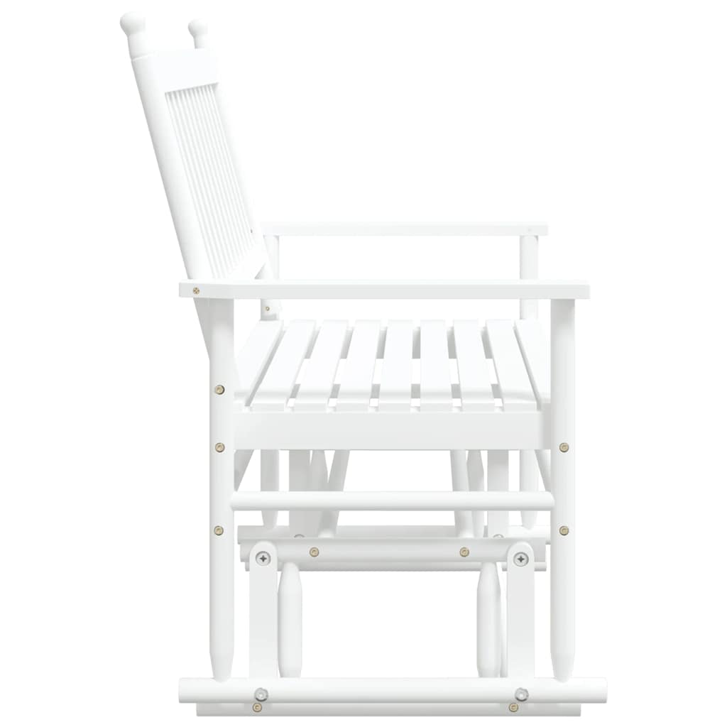 vidaXL Bancă glisantă, alb, 118x70x104,5 cm, lemn masiv de plop vidaXL Bancă glisantă, alb, 118x70x104,5 cm, lemn masiv de plop