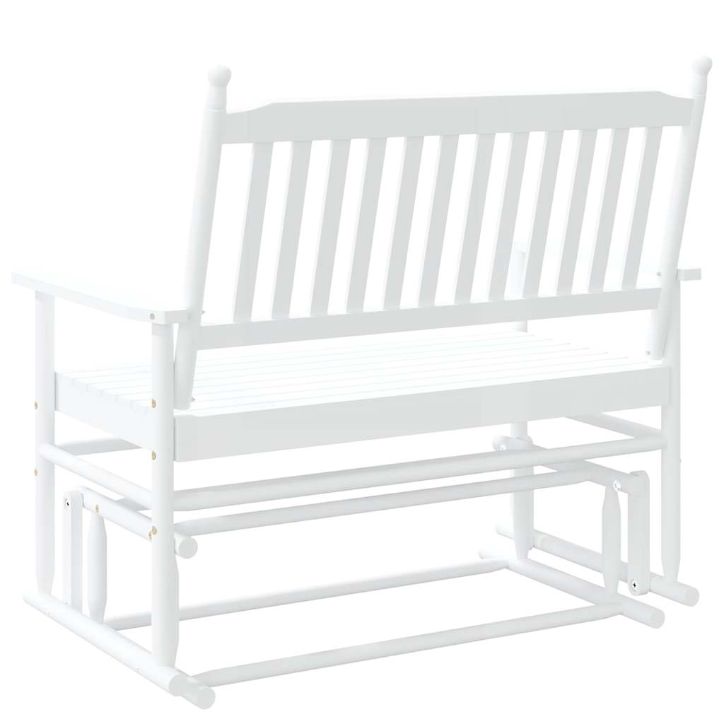 vidaXL Bancă glisantă, alb, 118x70x104,5 cm, lemn masiv de plop vidaXL Bancă glisantă, alb, 118x70x104,5 cm, lemn masiv de plop
