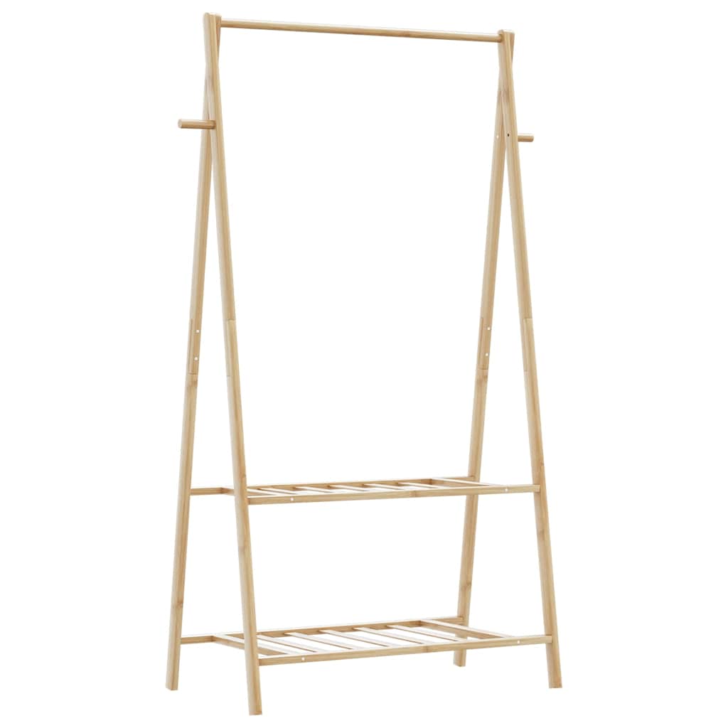 vidaXL Cuier pentru haine cu rafturi, 96x45,5x150,5 cm, bambus vidaXL Cuier pentru haine cu rafturi, 96x45,5x150,5 cm, bambus